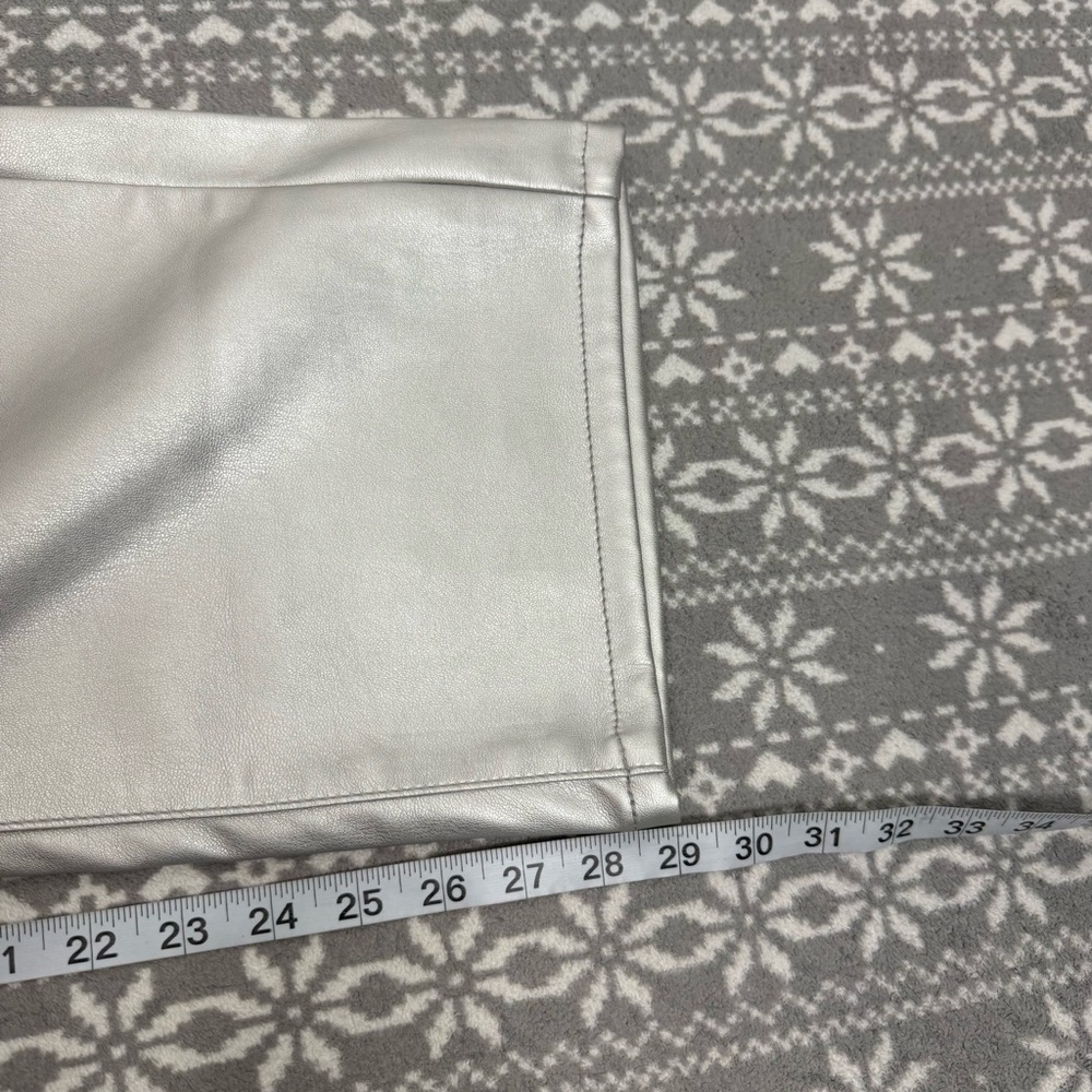 NWOT Judy Blue Straight Faux Leather Pants In Silver 20W Y2K Edgy Nightlife - Picture 10 of 10